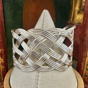 Silver-Tone Woven Cuff Bracelet